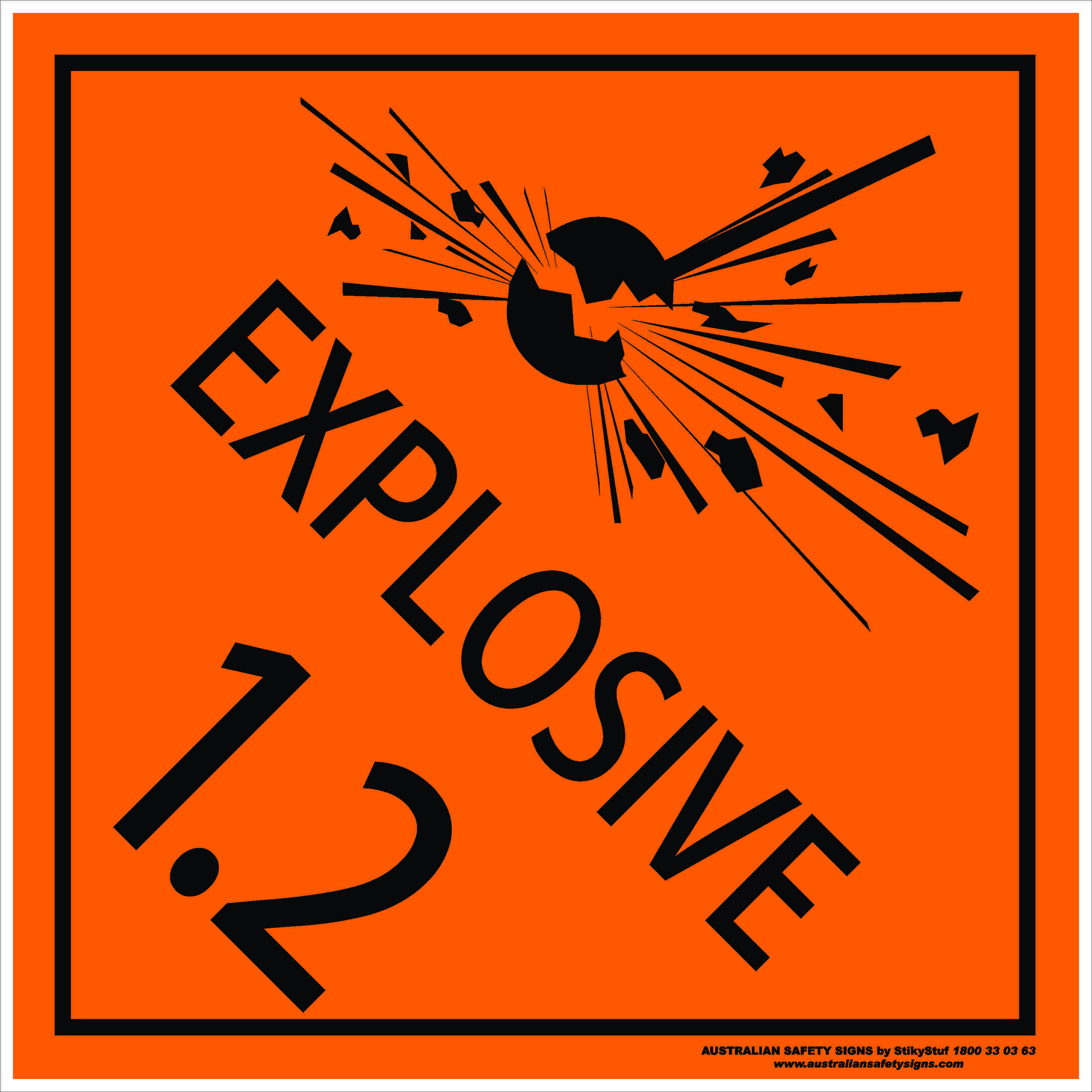 Hazchem Signs CLASS 1 - EXPLOSIVE 1.2