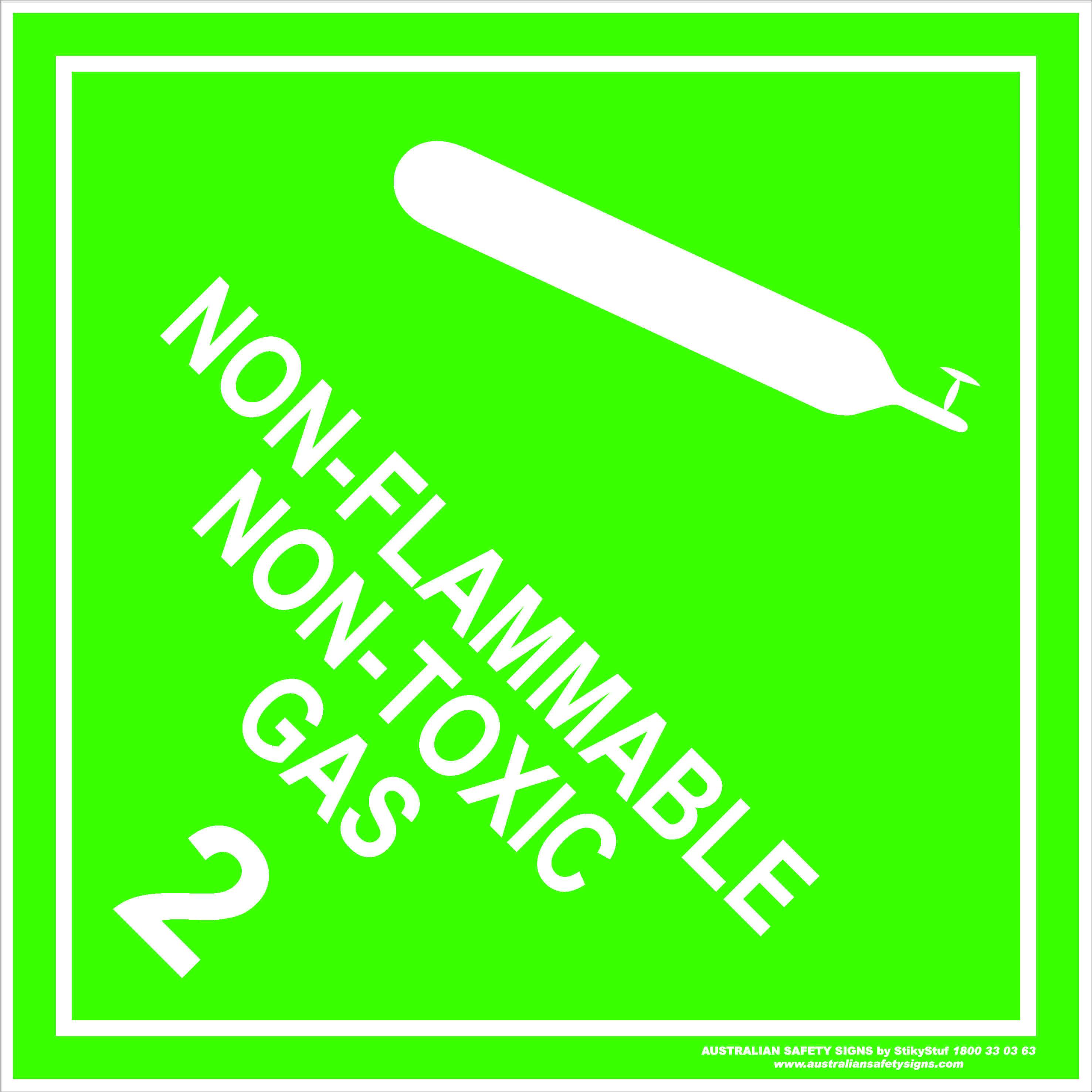 Hazchem Signs CLASS 2 - NON-FLAMMABLE NON-TOXIC GAS - WHITE