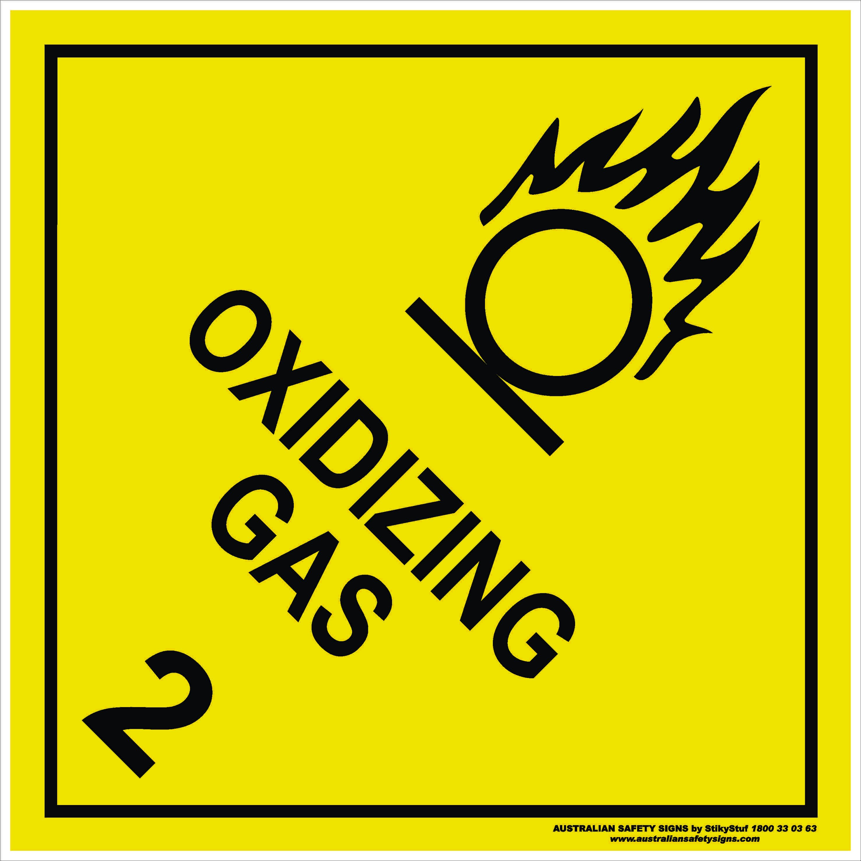 Hazchem Signs CLASS 2 - OXIDIZING GAS