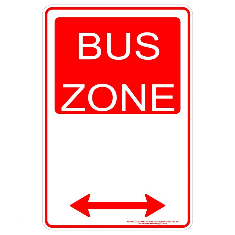 Bus Zone Span Arrow Discount Safety Signs New Zealand