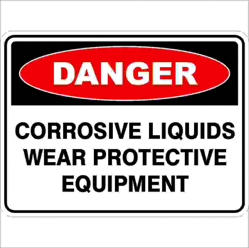 Corrosive Liquids Wear Protective Equipment Discount Safety Signs New