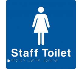 Braille Signs Female Staff Toilet Sign FSffT-BLUE