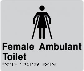 Braille Signs Female Ambulant Toilet Sign FAT-SILVER