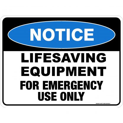 Lifesaving Equipment For Emergency Use Only