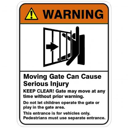 Moving Gate Can Cause Serious Injury