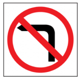 Temporary Traffic Signs NO LEFT TURN PICTO