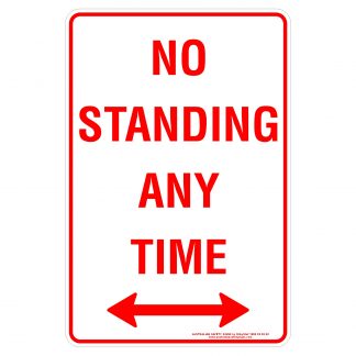 No Standing Any Time Arrow Right
