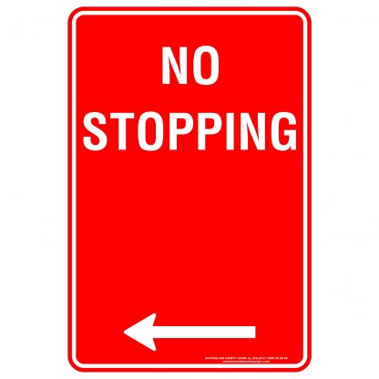 No Stopping Arrow Left