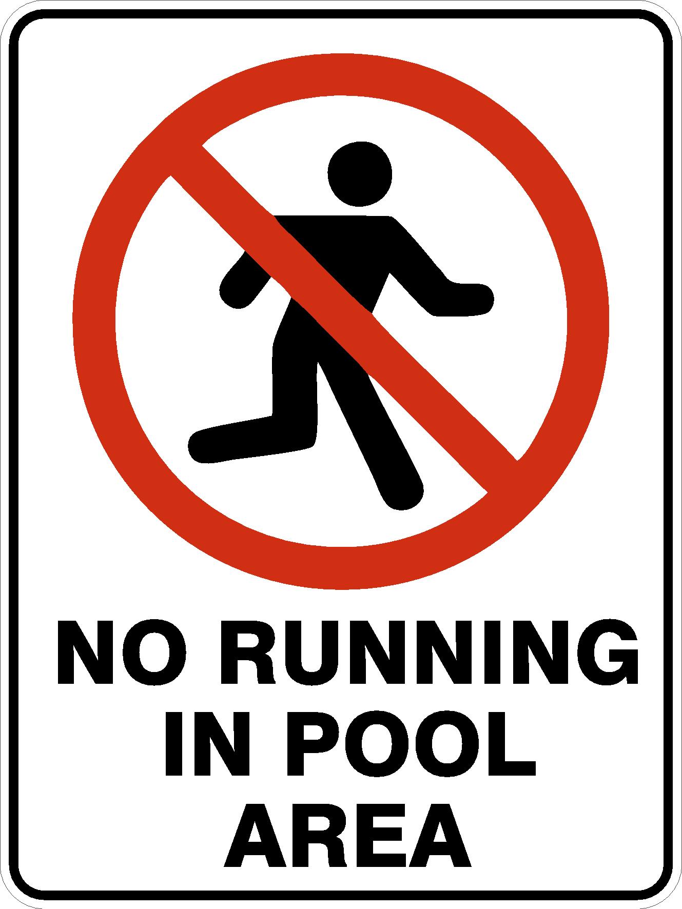 NO RUNNING IN POOL AREA Discount Safety Signs New Zealand