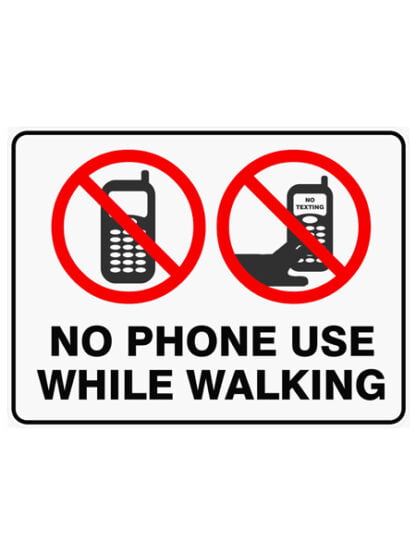 Prohibition No Phone Use While Walking
