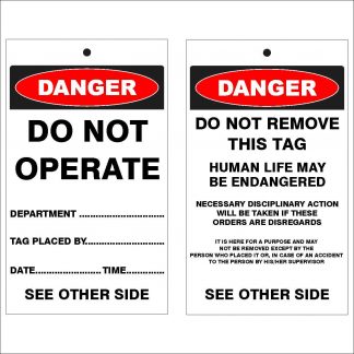 Danger - Do Not Operate Human Life May Be Endangered