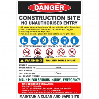 Construction Site Combination Sign (no Logo)