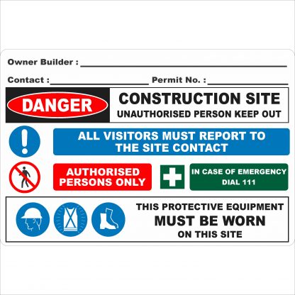 Construction Site Combination Sign (no Logo)