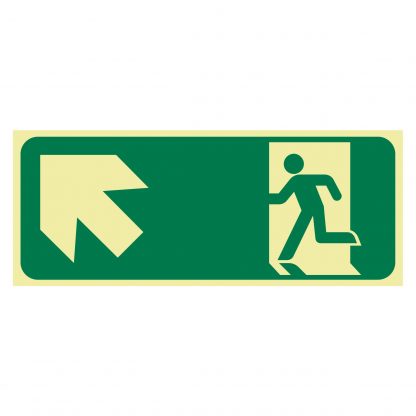 Exit Sign - Running Men Arrow Top Left