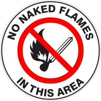 No Naked Flames In This Area - Floor Marker