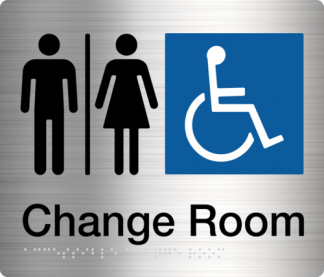 Male Female Disabled Change Room Stainless Steel (Braille)