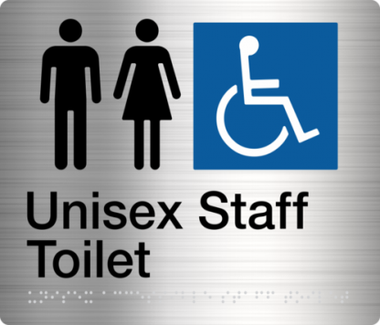 Male Female Disabled Staff Toilet Stainless Steel (Braille)