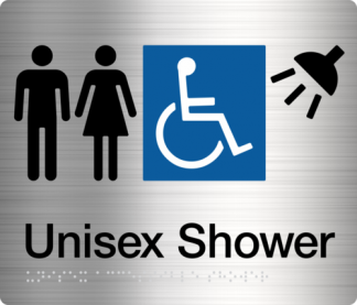Male Female Disabled Shower Stainless Steel (Braille)