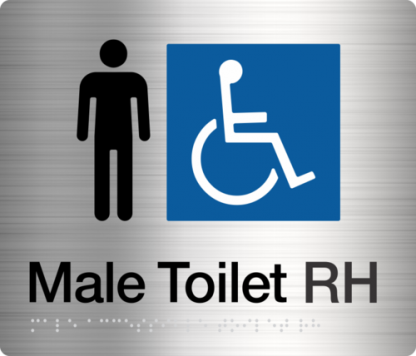 Male Disabled Toilet (right Handed) Stainless Steel (Braille)