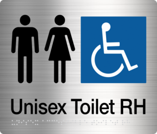 Male Female Disabled Toilet (right Handed) Stainless Steel (Braille)