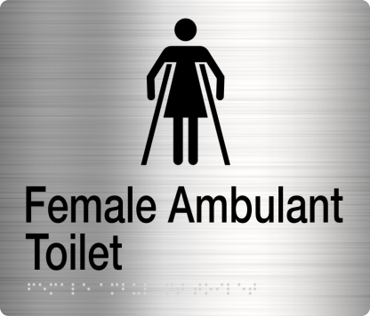 Female Ambulant Toilet Stainless Steel (Braille)