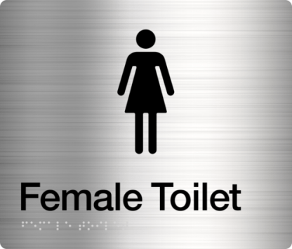 Female Toilet Sign Stainless Steel (Braille)