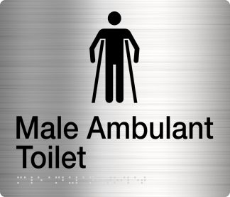 Male Ambulant Toilet Stainless Steel (Braille)