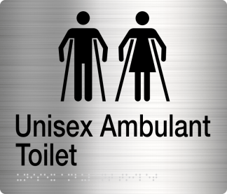 Male Female Ambulant Toilet Stainless Steel (Braille)
