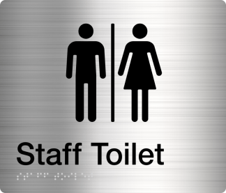 Male Female Staff Toilet Stainless Steel (Braille)