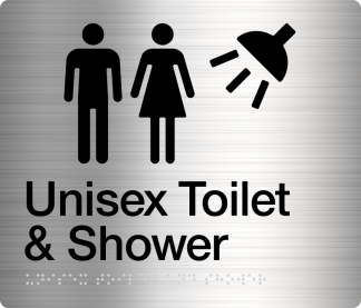 Male Female Toilet & Shower Stainless Steel (Braille)