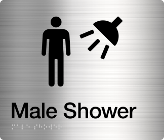 Male Shower Stainless Steel (Braille)