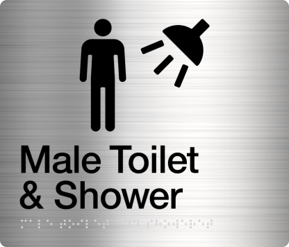 Male Toilet & Shower Stainless Steel (Braille)