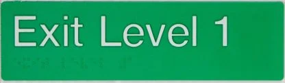 Braille Exit Sign Level 1