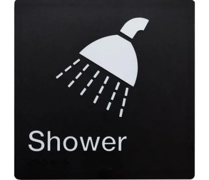 Shower Symbol White On Black 1 Icon (Braille)