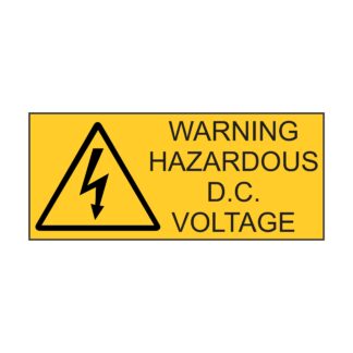 Hazardous D.C. Voltage - 70mm x 30mm