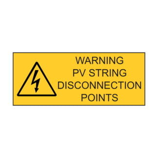 Warning PV String Disconnection Points - 150mm x 60mm