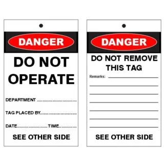 Danger - Do Not Operate with Notes