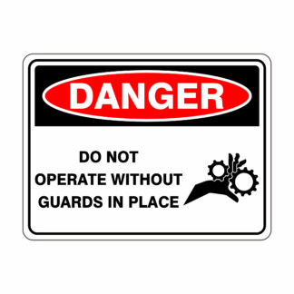Do Not Operate Without Guards In Place + Symbol