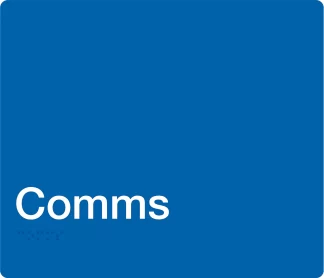 Comms Braille Sign - Blue