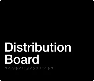 Distribution Board Braille Sign - Black