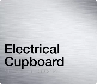 Electrical Cupboard Braille Sign - Stainless Steal
