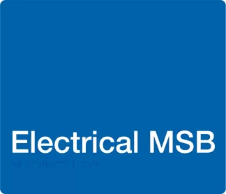 Electrical MSB Braille Sign - Blue