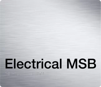 Electrical MSB Braille Sign - Stainless Steal