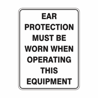 Mandatory Ear Protection Operating This Equipment
