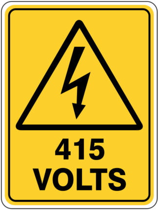 Warning 415 Volts with Symbol