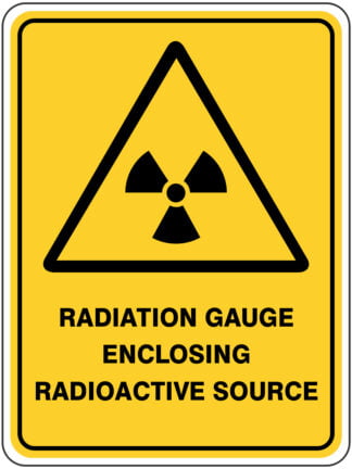 Warning Radiation Gauge Enclosing Radioactive Source