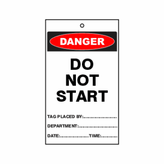 Lockout Tags - Danger Do Not Start