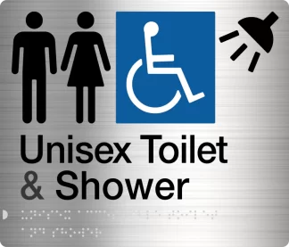 Male Female Disabled Toilet & Shower Stainless Steel (Braille)