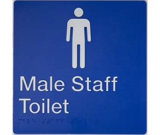 Male Staff Toilet Sign Blue (Braille)