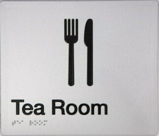 Tea Room Sign Silver (Braille)